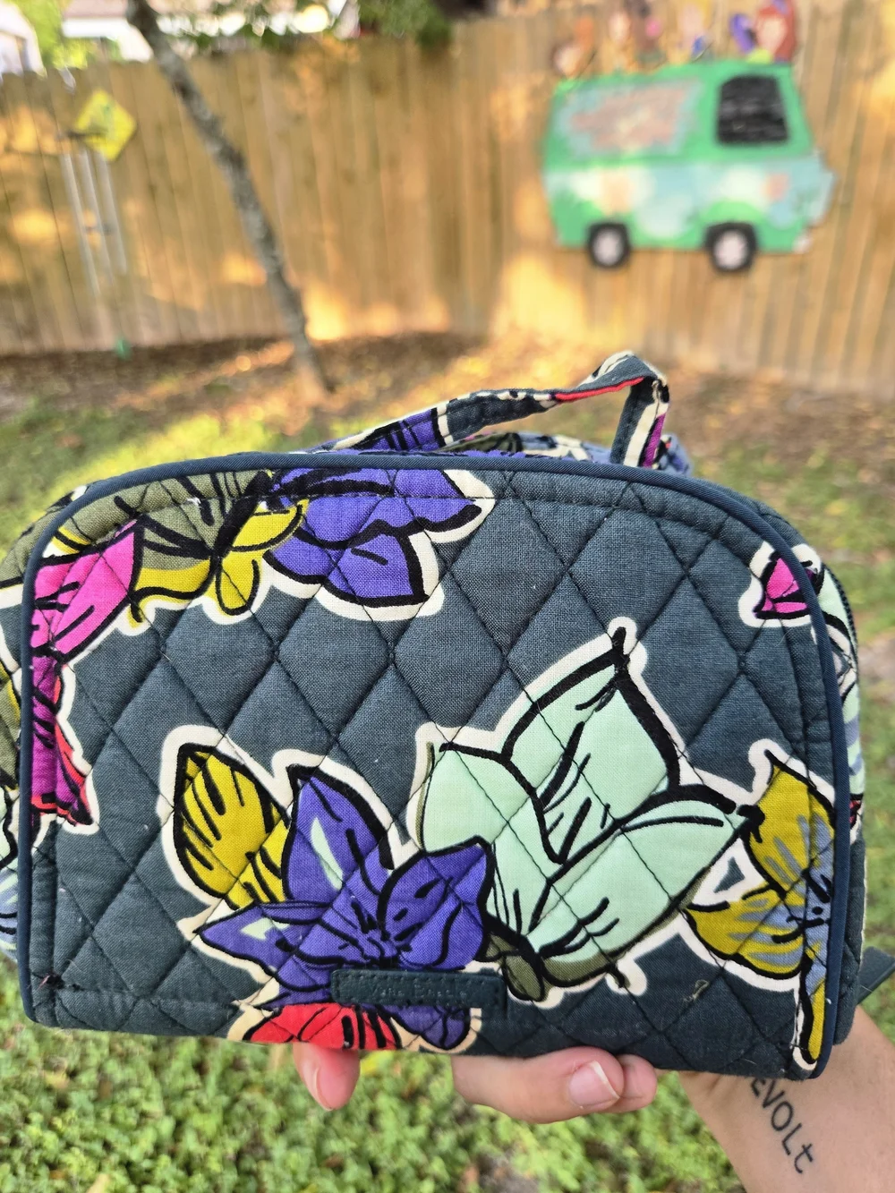 Vera Bradley Quilted Floral Hanging Cosmetic Makeup Organizer Travel Case